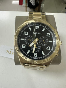 Fossil Gold Tone Black Dial Stainless Steel