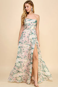 Vestido Nude w/ flowers